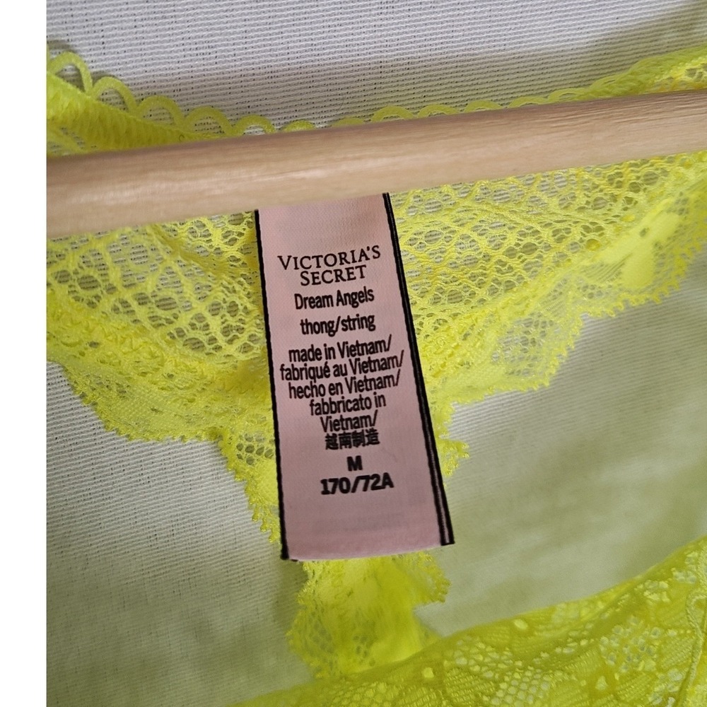 Victoria's Secret Lingerie Set Dream Angels Bustier Bra Yellow Lace L‎ M - Picture 8 of 9
